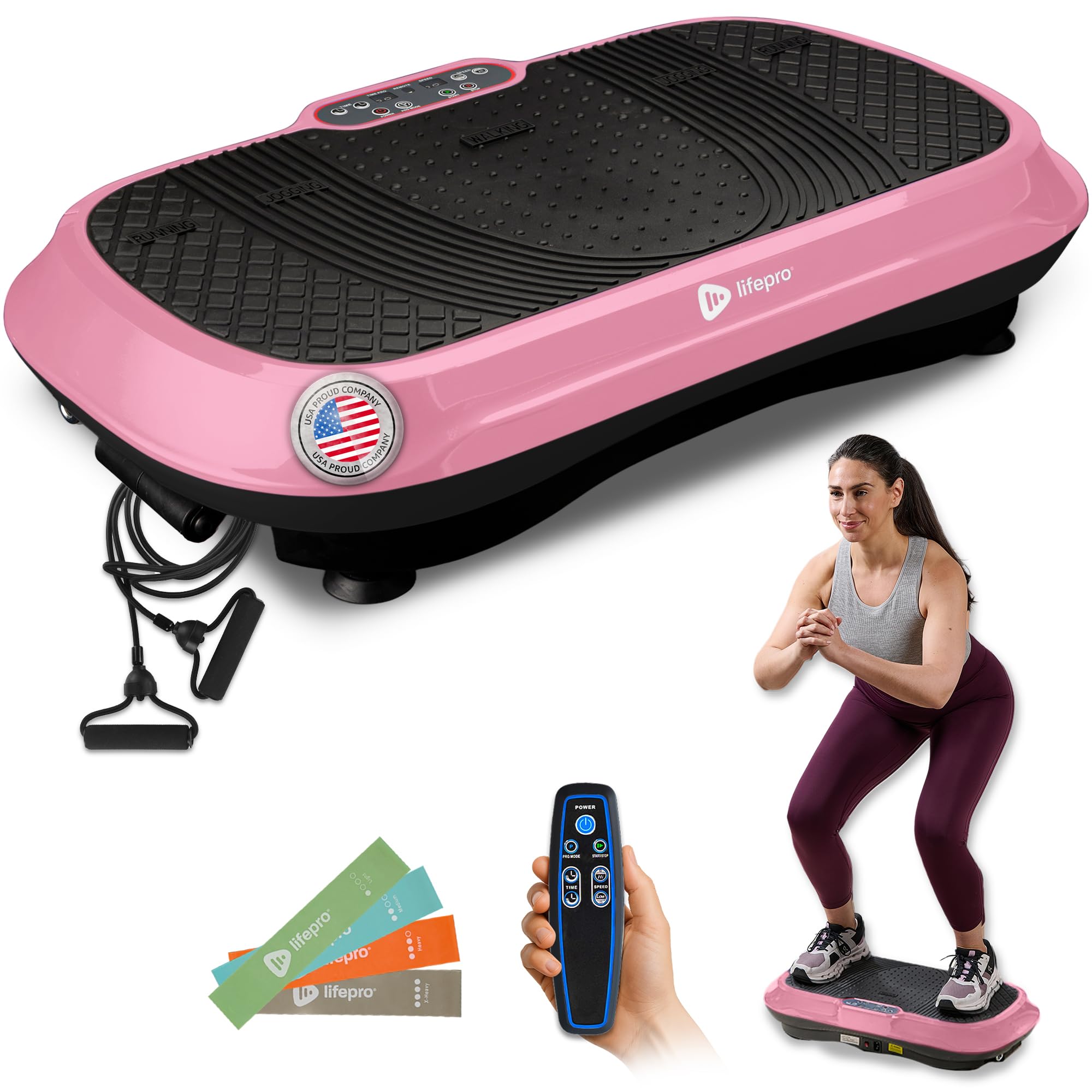 Lifepro Waver Vibration Plate Exercise Machine – High-Intensity Vibration for Muscle Activation, Full-Body Workout Vibrating Platform with Loop Bands, Fitness Equipment for Strength Toning & Fat Loss
